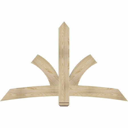 Ekena Millwork Davenport Rough Sawn Timber Gable Bracket, Douglas Fir, 72"W x 45"H x 2"D x 6"F, 15/12 Pitch GBW072X45X0206DAV00RDF